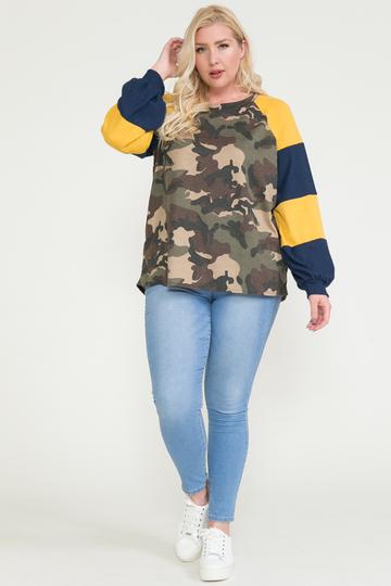 Raglan Sleeve Color Block Top