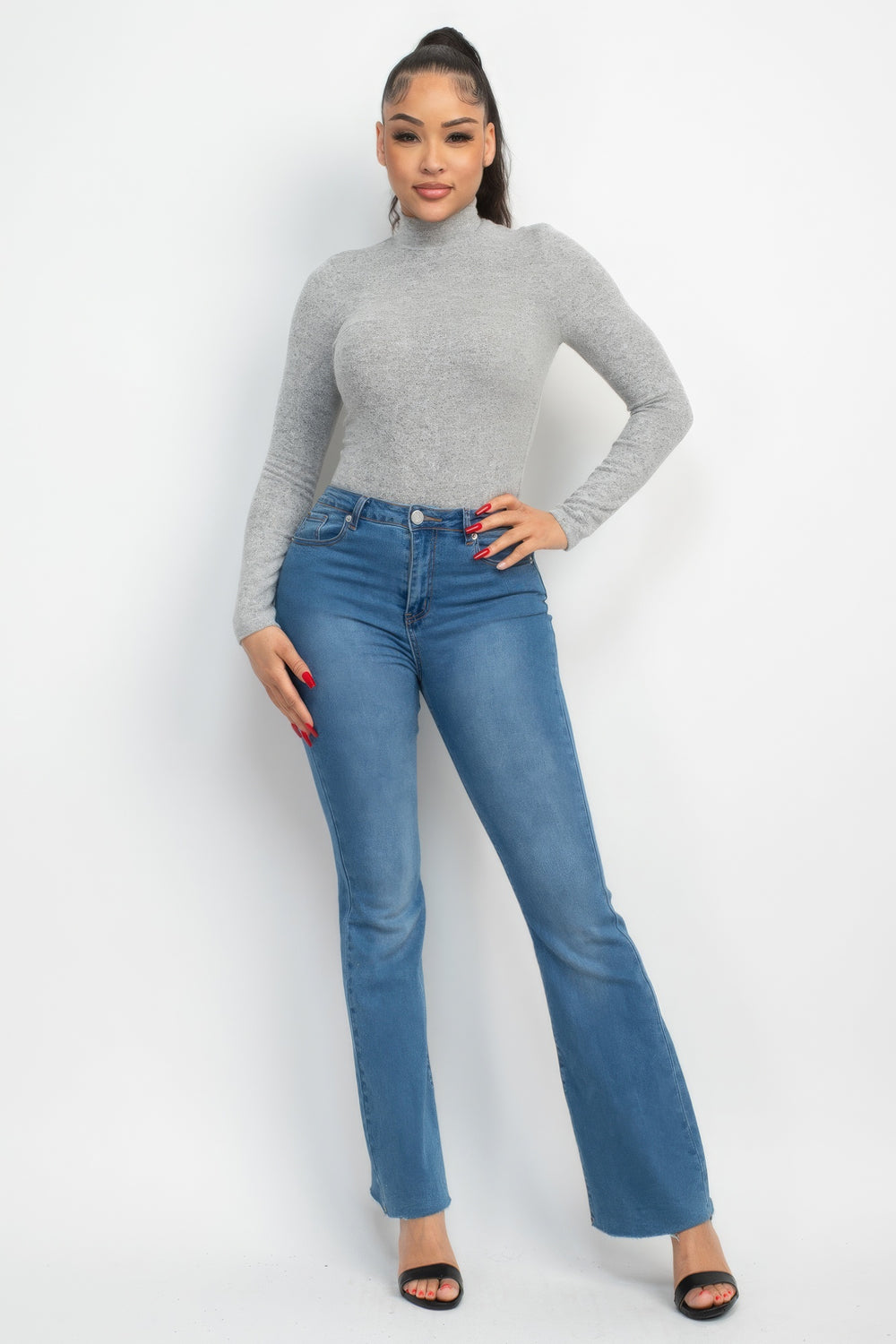 Mock Neck Long Sleeve Top