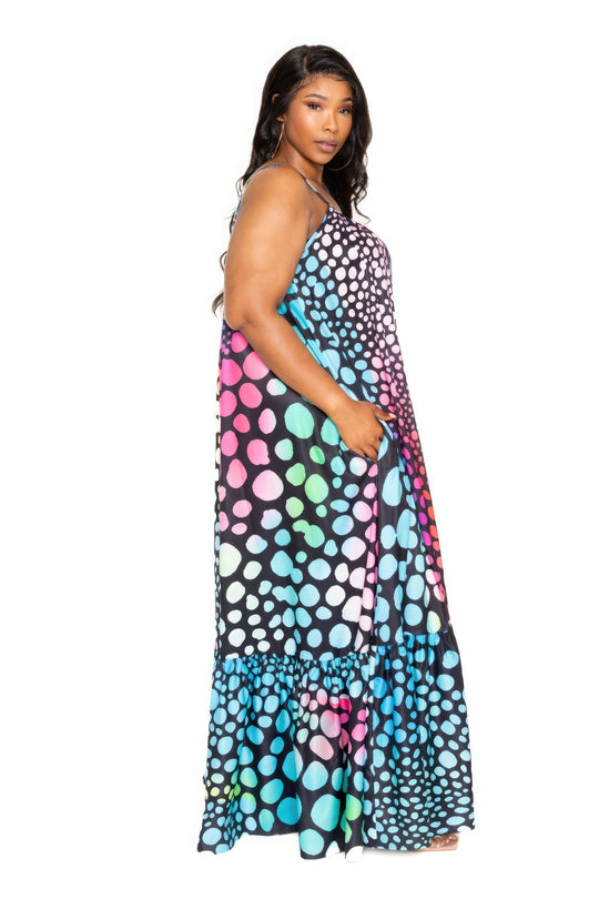 Printed Voluminous Maxi Dress