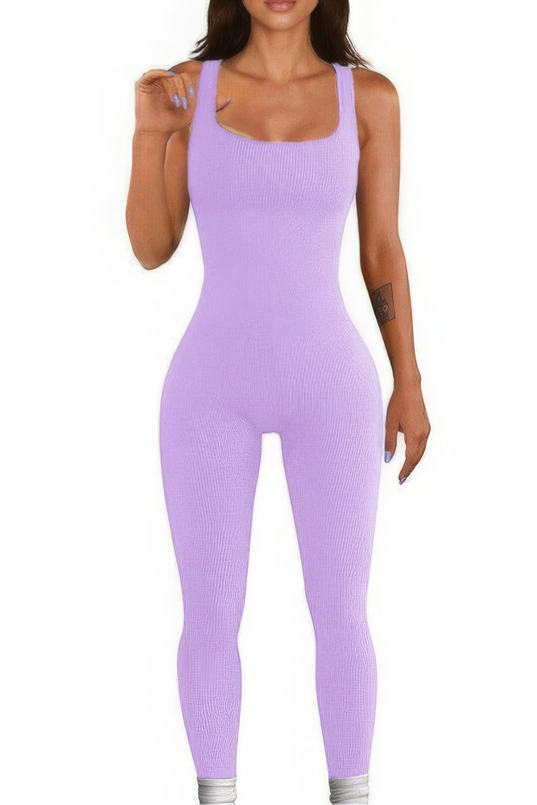 Seamless Ribbed Tank Jumpsuit