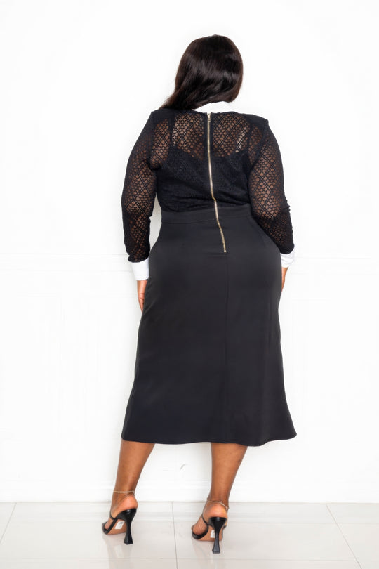 Collared Lace Midi Dress