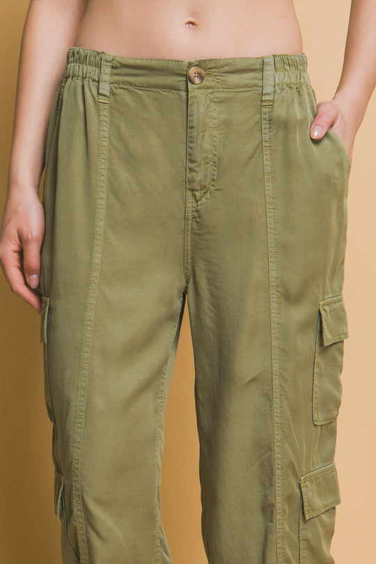 Full-length Tencel Pants With Cargo Pockets