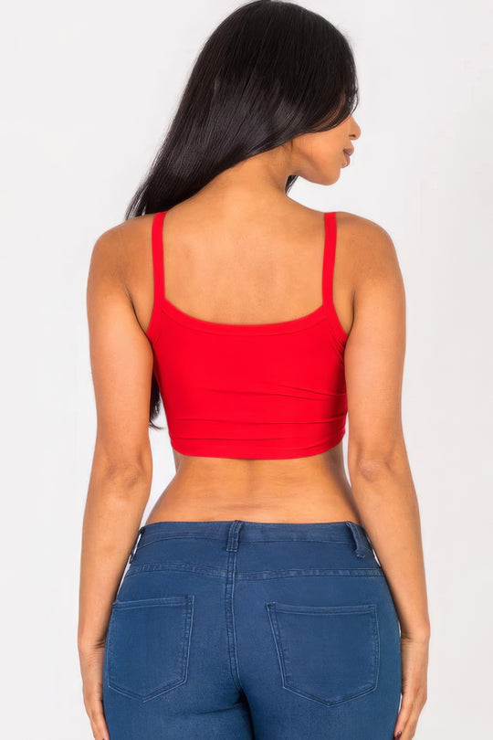 Ribbed Knit Cami Crop Top