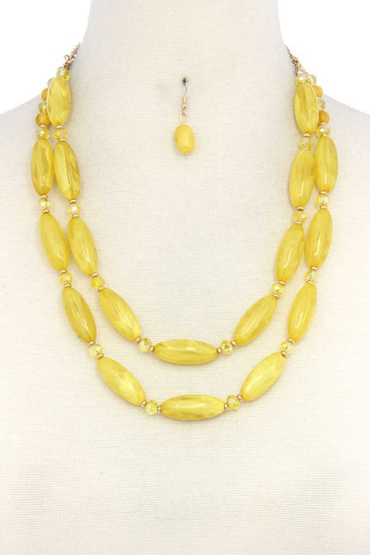 Oval Bead Layered Necklace