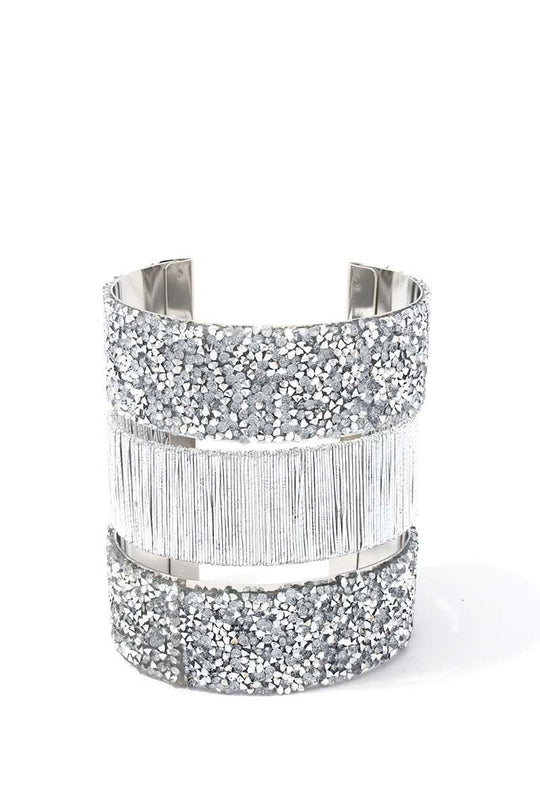 Textured Beaded Cuff Bracelet