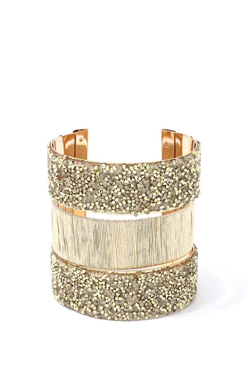 Textured Beaded Cuff Bracelet