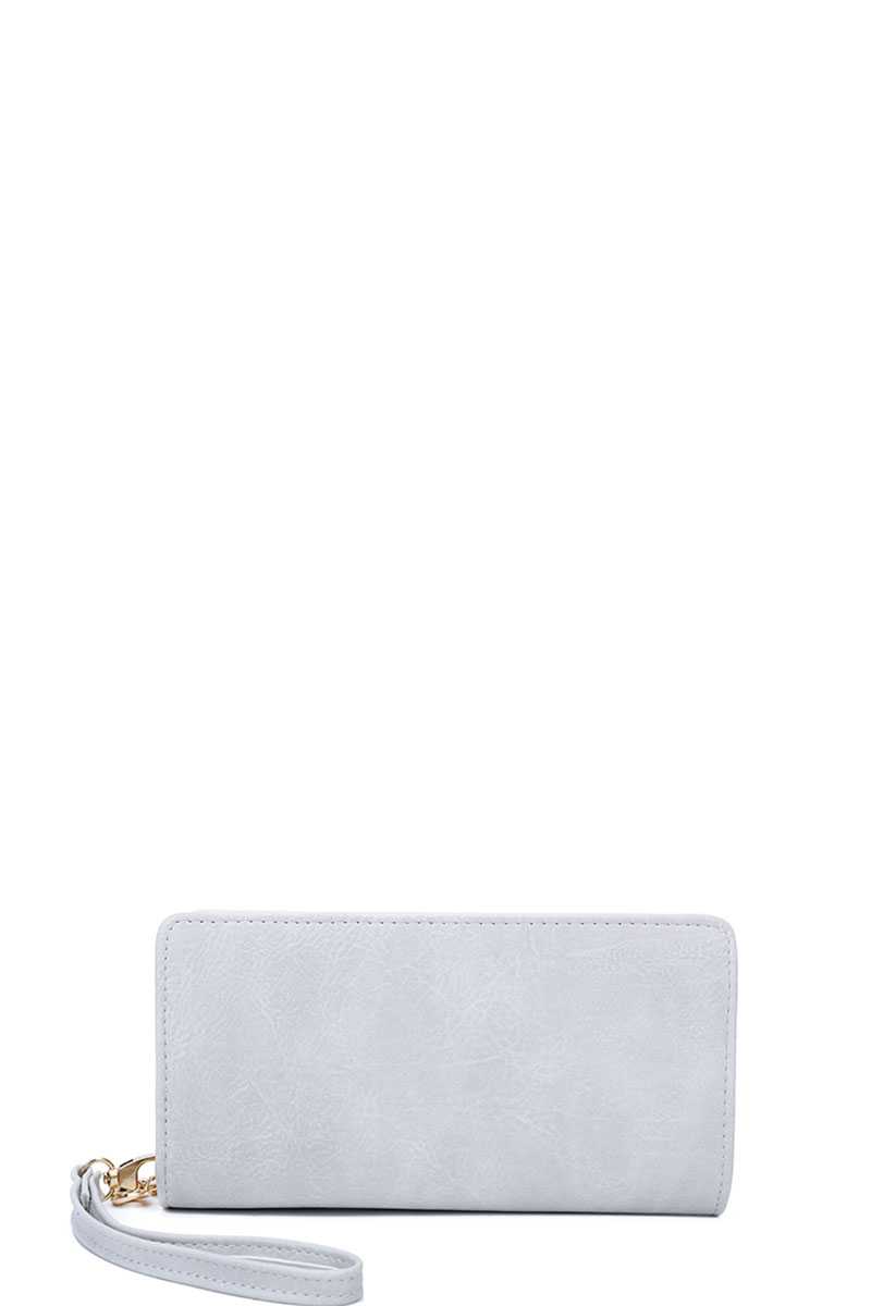 Designer Fashion Solid Color Wallet With Hand Strap