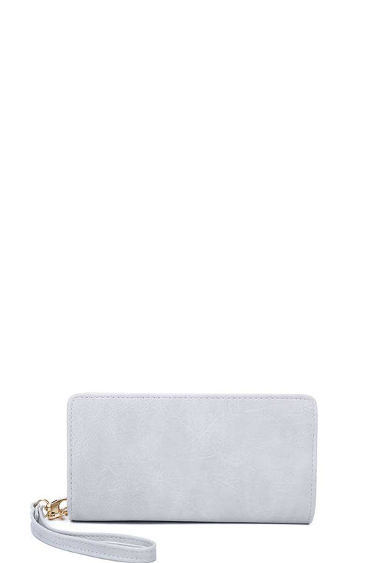 Designer Fashion Solid Color Wallet With Hand Strap