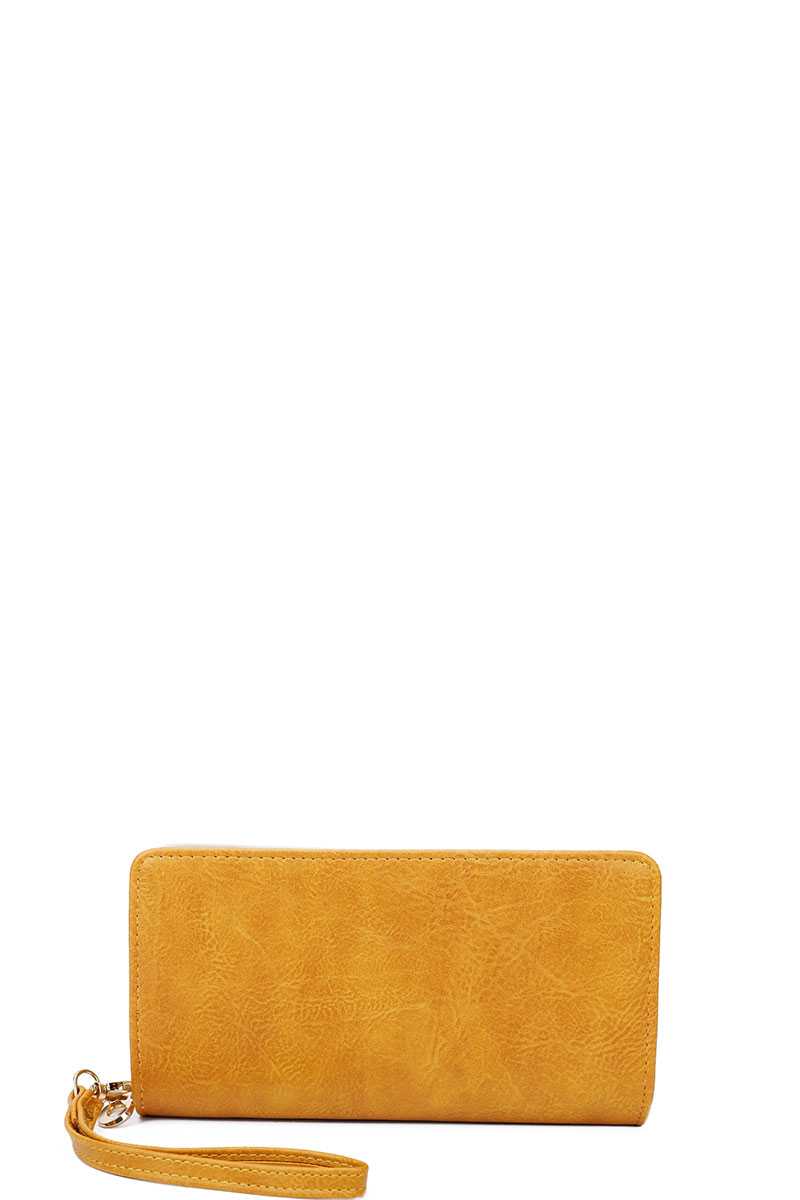 Designer Fashion Solid Color Wallet With Hand Strap