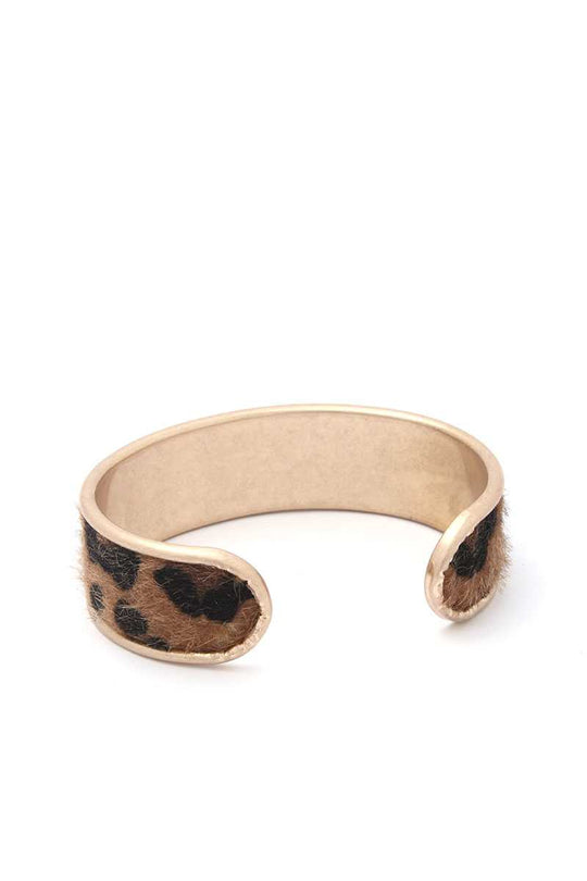 Animal Print Metal Cuff Bracelet