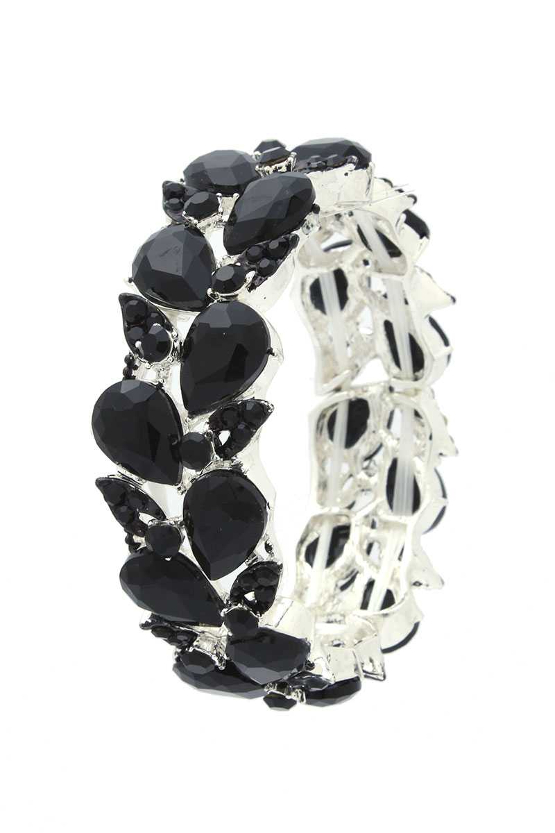 Teardrop Shape Rhinestone Stretch Bracelet