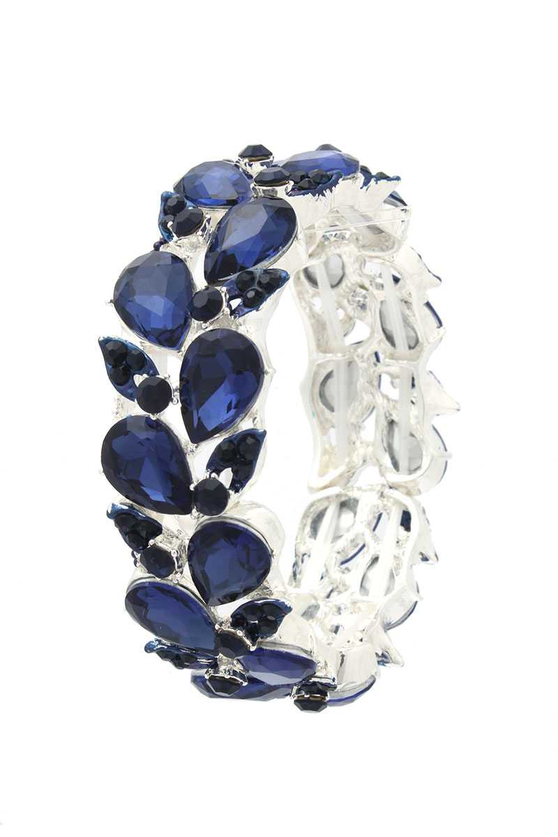 Teardrop Shape Rhinestone Stretch Bracelet