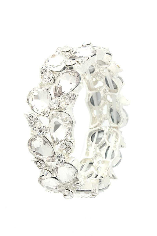 Teardrop Shape Rhinestone Stretch Bracelet