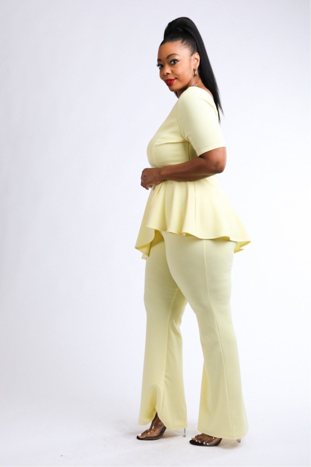 Peplum Top & Pants Set