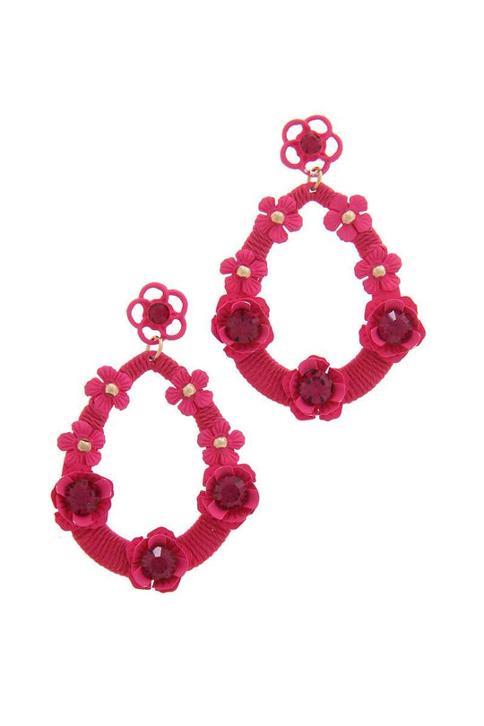 Floral Post Drop Earring