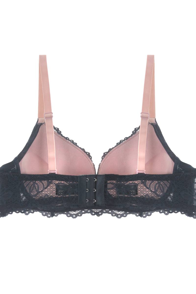 Two Tone Floral Lace Push Up Bra