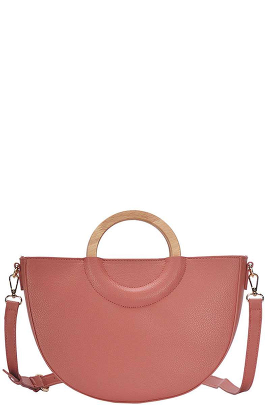 Stylish Semi Circle Modern Satchel With Long Strap