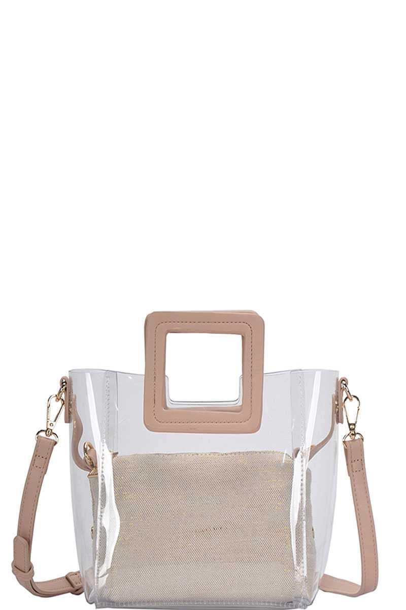 2in1 Transparent Satchel With Long Strap - bulkybox