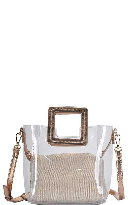 2in1 Transparent Satchel With Long Strap - bulkybox