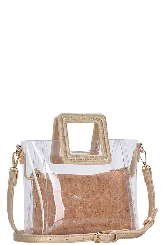 2in1 Transparent Satchel With Long Strap - bulkybox