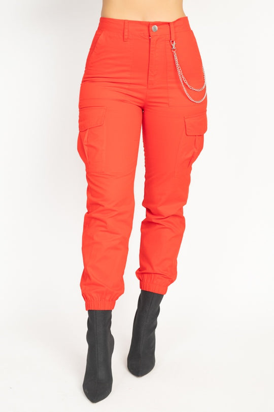 Chain Cargo Twill Jogger Pants