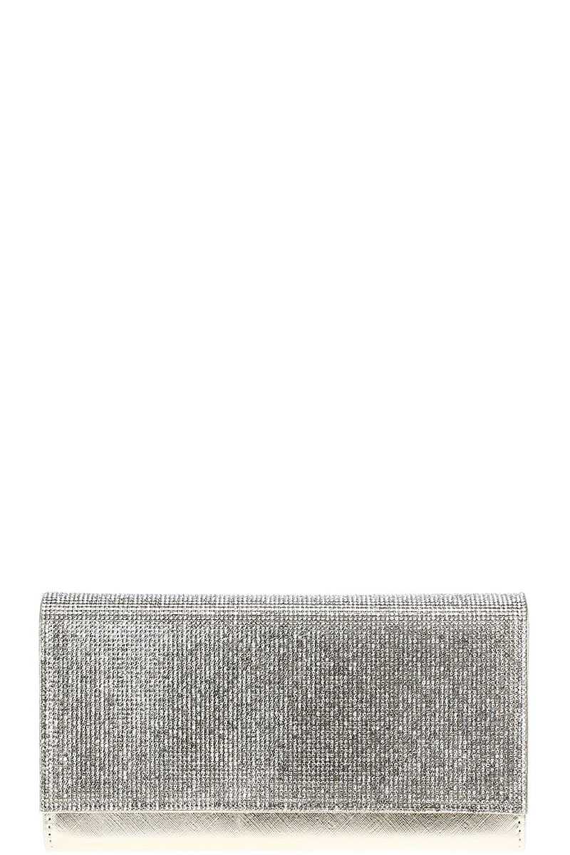 Stylish Multi Rhinestone Party Clutch With Chain