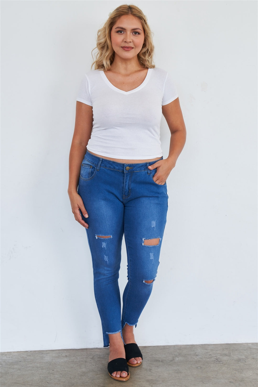 Plus Size Medium Blue Ripped Pants