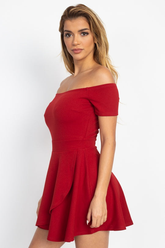 Fit & Flare Off Shoulder Romper