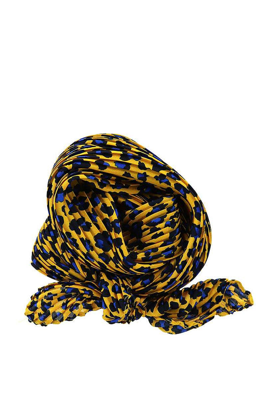 Designer Pleated Leopard Print Scarf