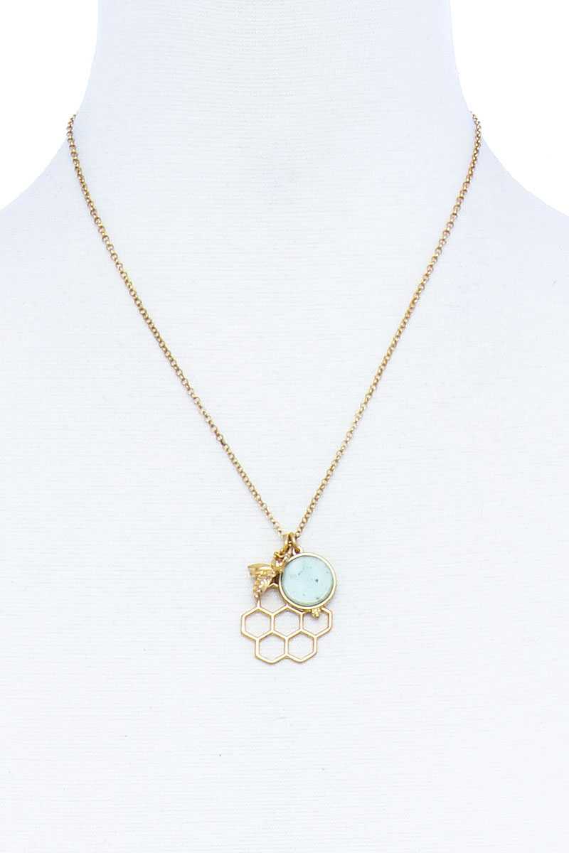 Fashion Bee Hive Pendant Necklace