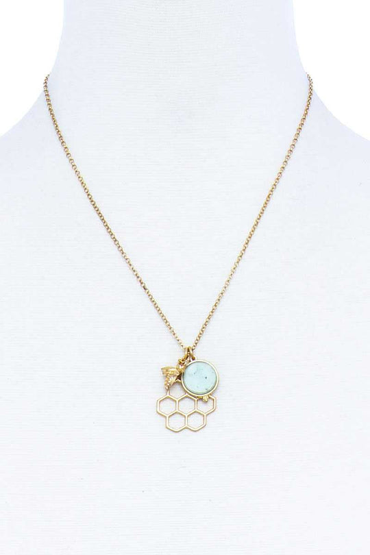 Fashion Bee Hive Pendant Necklace