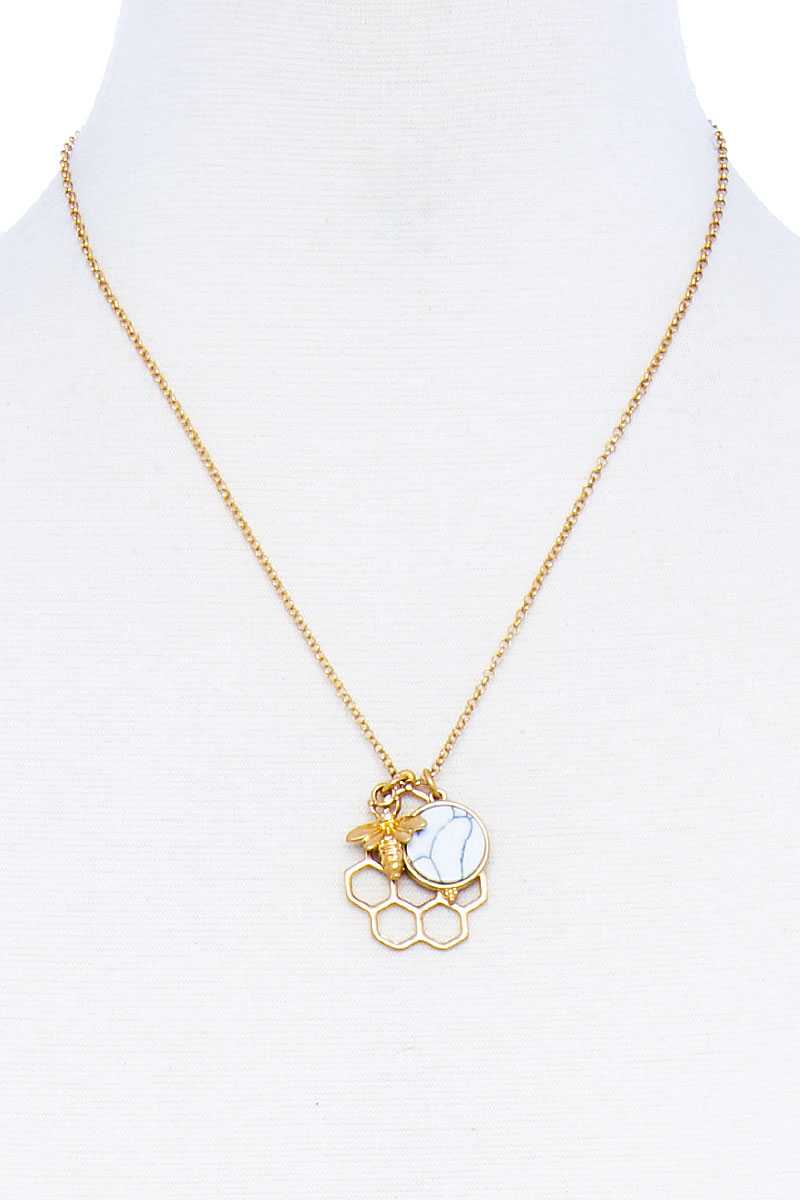 Fashion Bee Hive Pendant Necklace