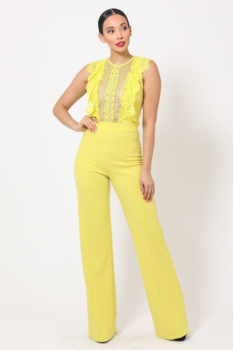 Sheer Mesh Sleeveless Jumpsuit