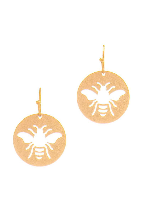 Cute Fashion Bee Hollow Drop Earring