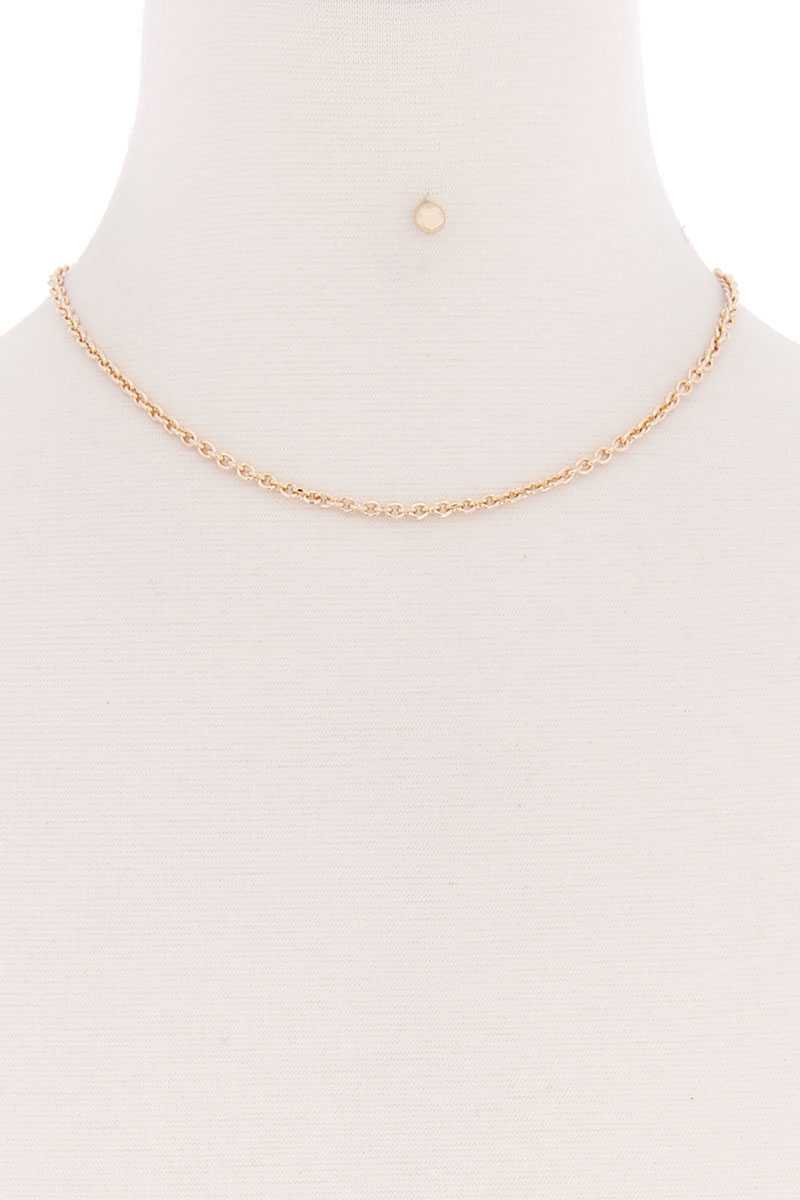 Basic Simple Metal Chain Single Necklace