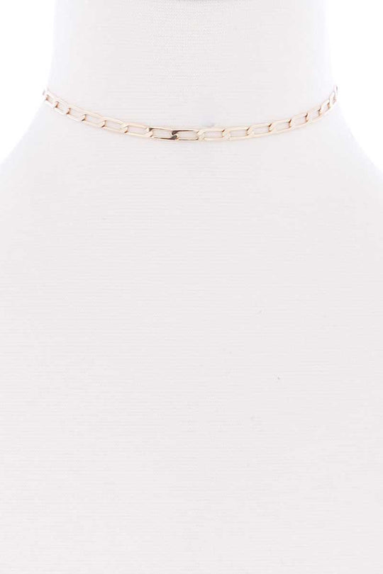 Metal Chain Link Choker Necklace