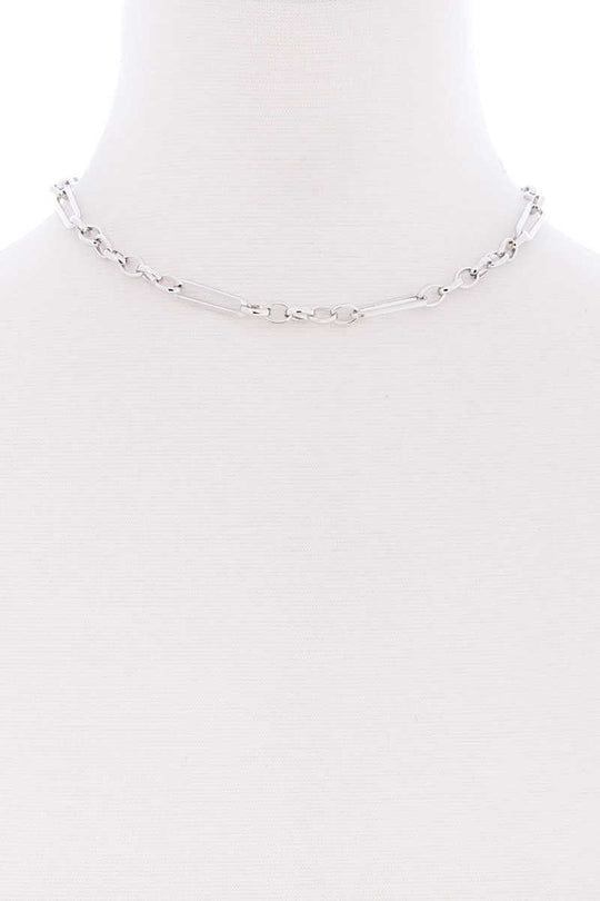 Metal Single Chain Short Necklace