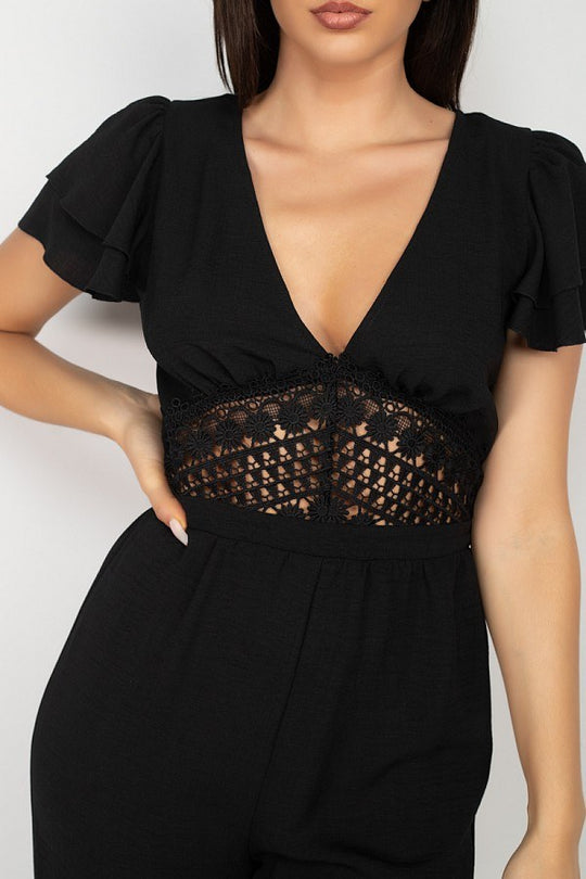 V-neck Lace Jumpsuit