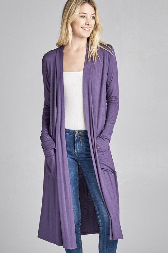 Open Front Long Cardigan