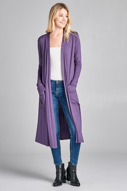 Open Front Long Cardigan