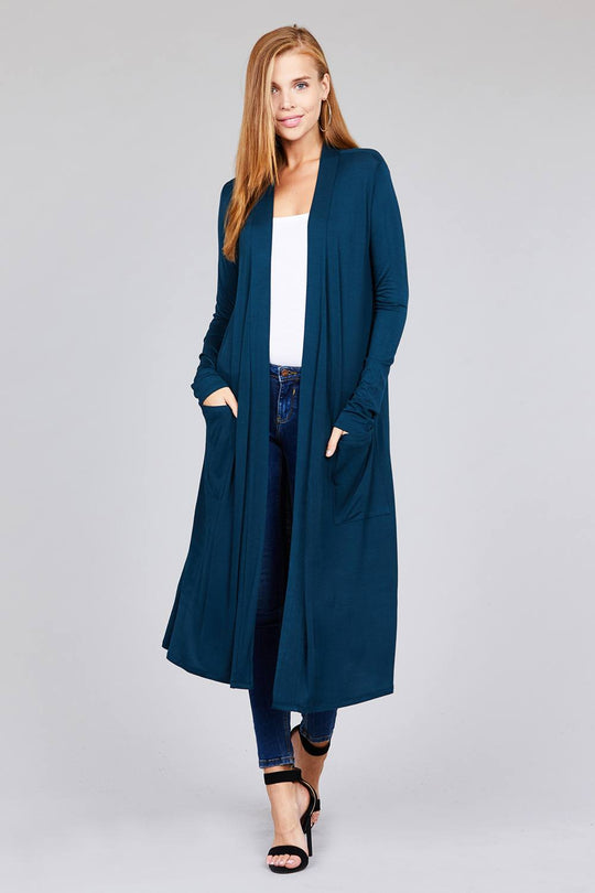 Open Front Long Cardigan