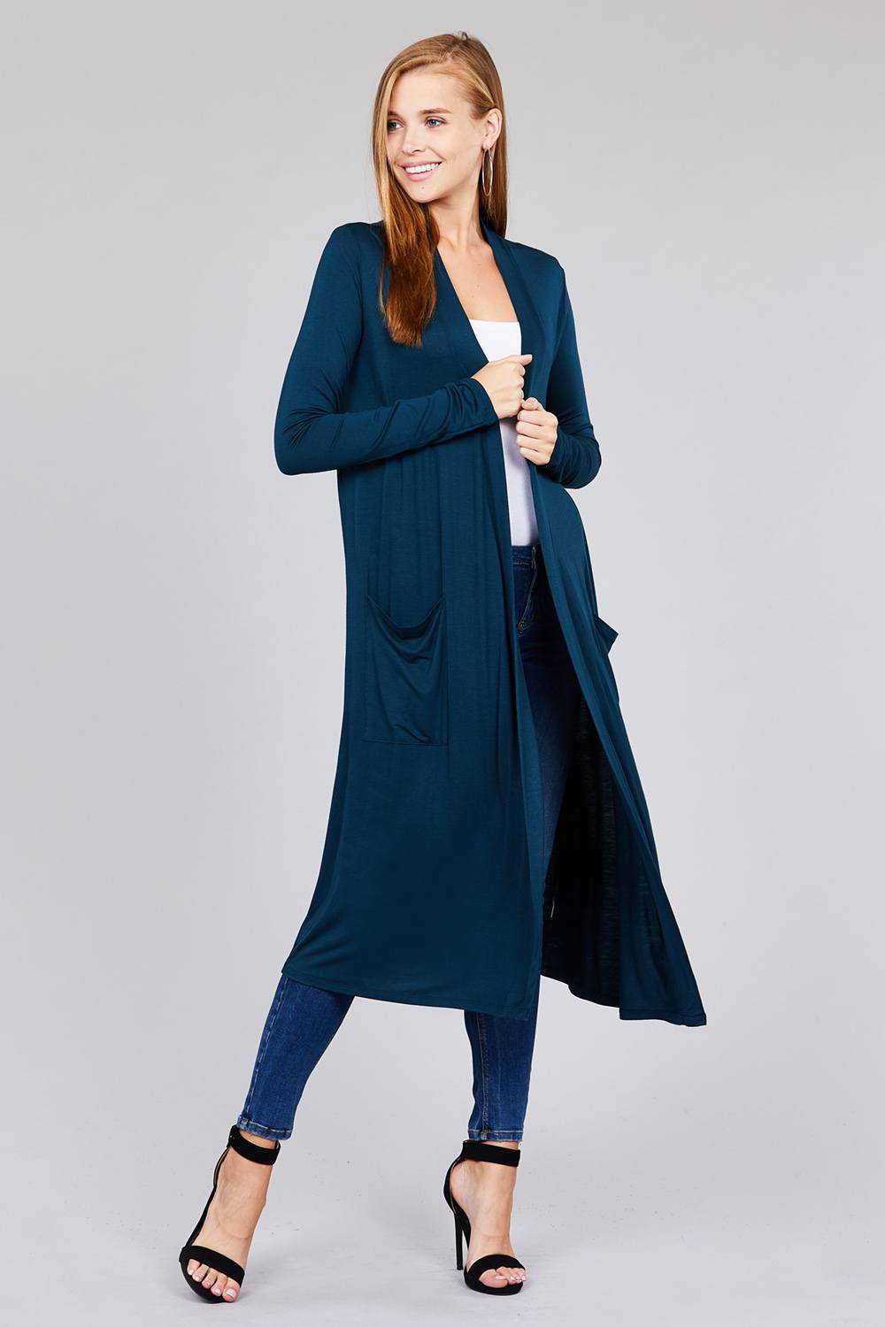 Open Front Long Cardigan