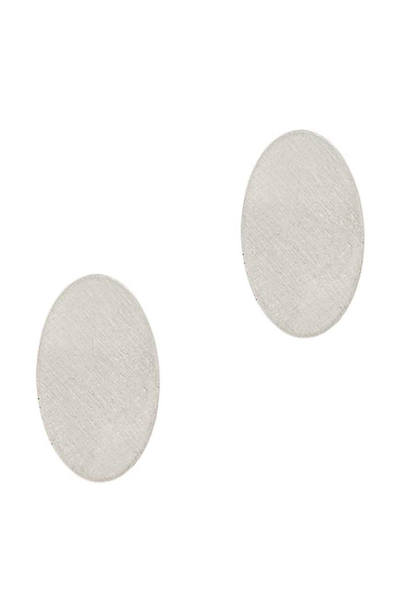 Metal Oval Texture Stud Earring