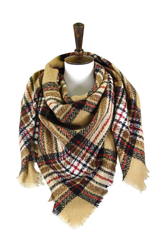 Plaid Square Blanket Scarf