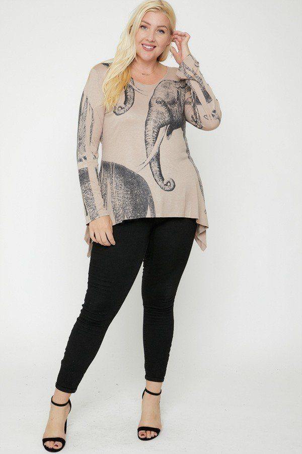 Elephant Sublimation Print Top - bulkybox