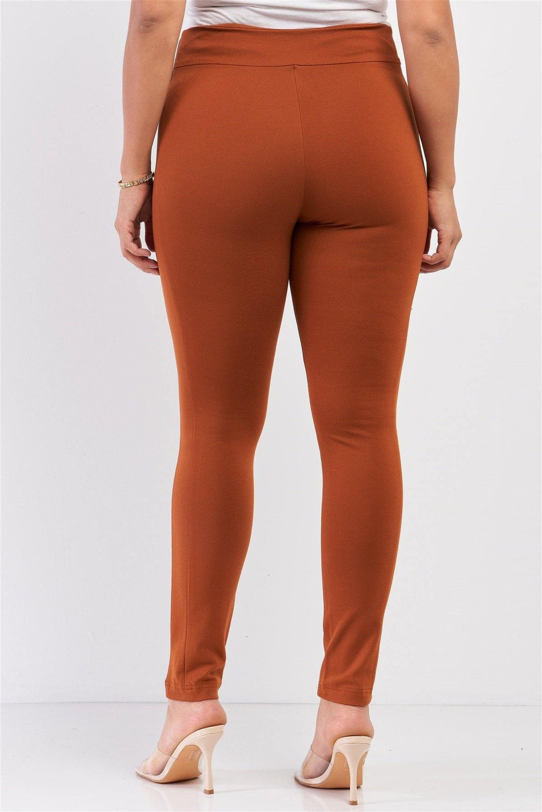 Plus Rubber Side Detail Lace Side Leg Legging Slim Pants - bulkybox