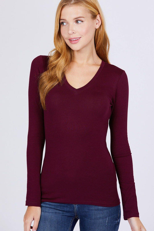 Cotton Jersey V-neck Top - bulkybox