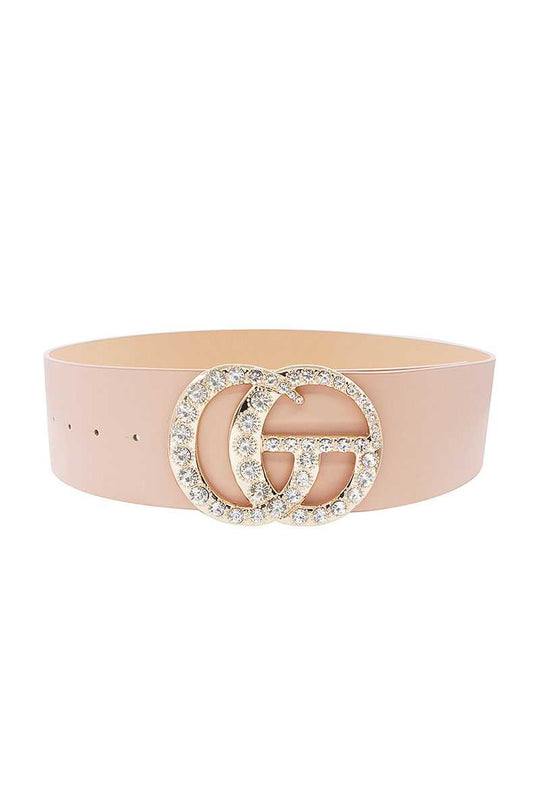 Multi Rhinestone Buckle Belt