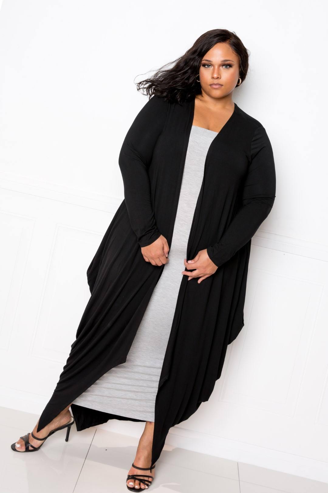 Bubbled Hem Waterfall Cardigan - bulkybox