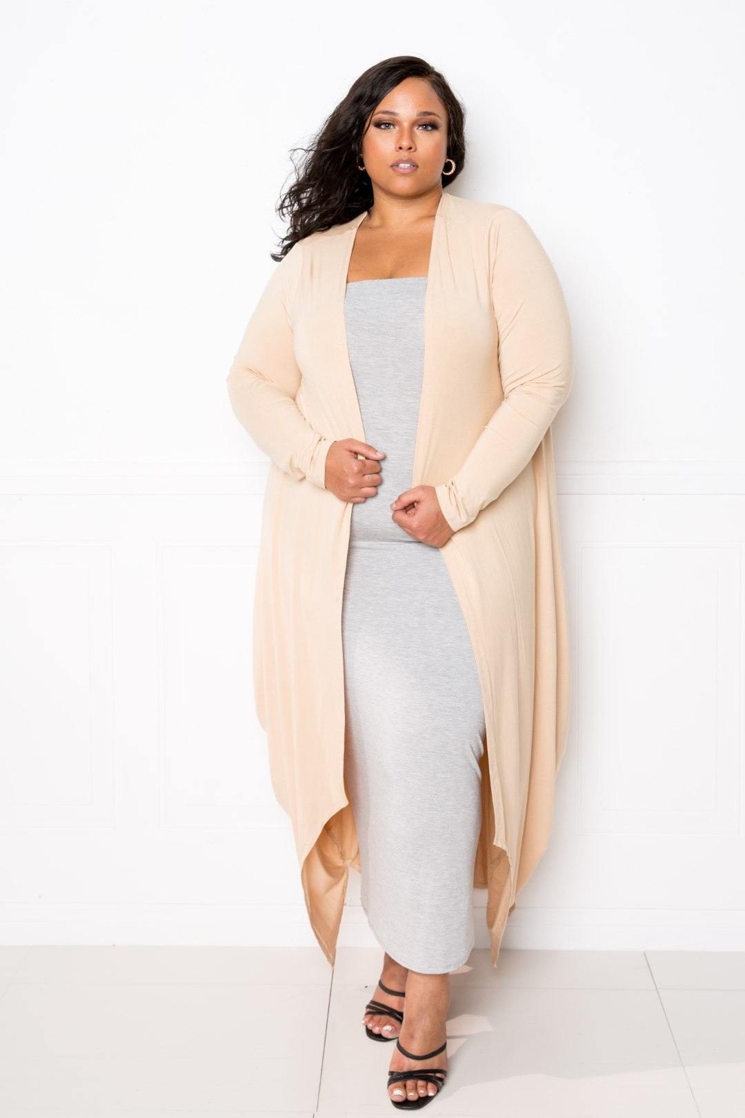 Bubbled Hem Waterfall Cardigan - bulkybox